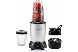 NutriPro Juicer Mixer Grinder - Smoothie Maker - 500 Watts (2 Jars & 1 Blade, Silver) - 2 Year Warranty