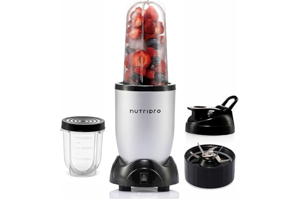 NutriPro Juicer Mixer Grinder - Smoothie Maker - 500 Watts (2 Jars & 1 Blade, Silver) - 2 Year Warranty