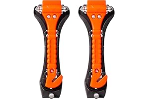 ZSYIULIA 2 Pack Car Emergency Escape Tool Kit - Double-Ended Window Breaker & Seat Belt Cutter with High-Visibility Reflective Handle, Automotive Safety Hammer for Instant Glass Shattering & Emergency Egress