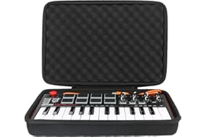 Khanka Tragetasche Hülle für AKAI Professional MPK Mini MK3/ MKII MK2/Mini Play Portables 25 Tasten USB MIDI Keyboard Etui Case.(mit weichem Schaum)