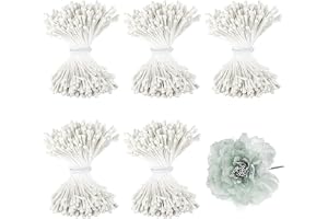 XRXYMQ 1750 stycken piprensare blommor blomstämpel för pyssel dubbla huvuden pistil vit piprensare tillbehör för gör-det-själv blombukett hantverk scrapbook-dekoration