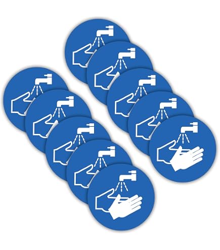 LEMAX® Pack of 2 stickers to properly disinfect the hands, in accordance with CEN EN 1500 standard, 200 x 300 mm, hand disinfection instructions | hygienic disinfection | hand wash | LEMAX