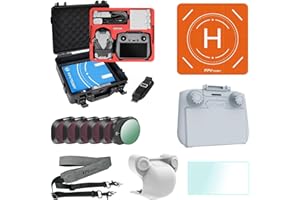 FPVtosky Drone Mini 4 Pro Accesorios Kit 7-IN-1, Funda de doble capa Mini 4 Pro, Juego de filtros ND, Almohadilla de aterrizaje, Cordón, Visera RC-2, Protector de pantalla para DJI Mini 4 Pro