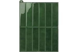 WoStick Green Self Adhesive Wall Tiles, 3D Stick on Tiles Kitchen, Easy Clean Peel and Stick Wall Tile for Home Decor and Renovation, 28x22cm 10sheets