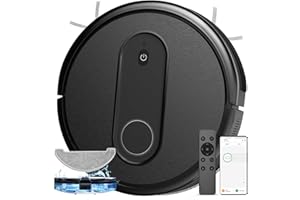 VEXILAR Aspirateur Robot 3000Pa, Robot Aspirateur Laveur 2 en 1, Robot Aspirateur aspiration puissante 120min d'Autonomie, Ultra-Mince Silencieux, Connecté par Alexa/APP/IFTTT,Idéal pourTapis Sols Durs