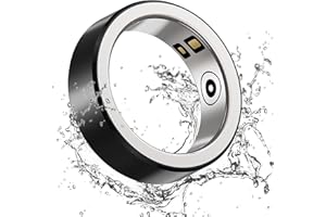 EVANEM Bague intelligente, bague de couple intelligente et saine, matériau de coque en acier inoxydable en céramique, surveillance de la santé multidimensionnelle, réception de données en temps réel