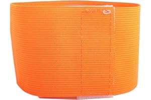 Demeras Brassard de Football Brassard de Capitaine de Football 5 Couleurs Brassard de Capitaine de Jeunesse Adulte Adapt¨¦ au Football de Football(Orange)