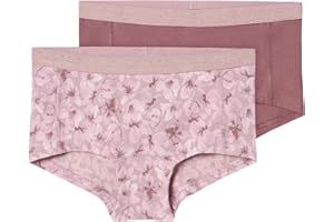 NAME IT Mädchen Nkfhipster 2p Mauve Flower Noos Boxershorts (2er Pack)