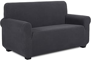 ‎TIANSHU TIANSHU Sofabezug 2 sitzer, Stretch Spandex Couchbezug Sesselbezug Elastischer Antirutsch Stretchhusse Weich Stoff,Jacquard-Stretch-Sofabezug, Schonbezug für Sofa-Sofahalter(Grau)