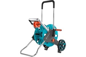 Gardena Dévidoir CleverRoll M Easy : dévidoir sur roues d'une capacité de 60 m, particulièrement stable, avec guidage confortable dans un cadre métallique robuste, montage sans outil (18515-20)