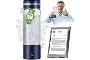 LOZLTX LOZITX Wasserstoff Wasserflasche 420ml Blau【Elektrolysevon H2 Entspricht lHSA-Zertifizierung】Wasserstoff Wasser Mit SPE-PEM-Technologie Hydrogen Water Bottle 【H2-Konzentration Bis Zu 5 MIN/6.85PPM】