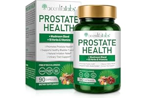 XAYGHE Prostate Health Supplements for Men | Stinging Nettle, Mushroom Blend, 10 Herbs & Vitamins | Natural Prostate Support Supplement to Promote Healthy Prostate Function - 90 Vegan Capsules