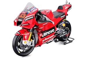 MAISTO 1/6 Moto GP Racing Ducati Lenovo 2022#63 Bagnaia - Reproduction en métal de la moto de course, détails réalistes - fait pour les passionnés de Moto GP - à partir de 14 ans - M32229