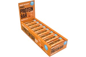 BODY ATTACK SPORTS NUTRITION Body Attack Proteinriegel - Caramel Toffee, 24 x 35 g - Fitness Protein Riegel fettarm - Eiweißriegel mit wichtigen Vitaminen, L-Carnitin & 25% hochwertigem Milcheiweiß - Made in Germany