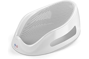 Angelcare Ergonomiczne siedzisko kąpielowe do dużej wanny lub prysznica, kolor jasnoszary, przyjemnie miękka powierzchnia do leżenia