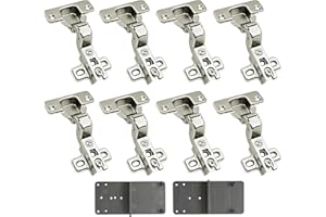 LOOTICH 105 Grado Battuta Interna Cerniere per Porte 35 mm senza Ammortizzatore 35 mm con Chiusura Automatica Cucina Cerniera Armadio Porta per Ante Mobili 8 Pezzi