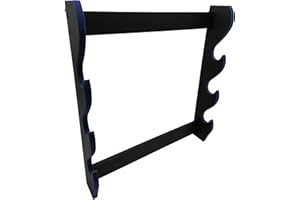 Shop SoftAir® Soporte expositor para Katana Katane de madera de pared de 3 plazas con bordes de terciopelo azul y historia del Samurai