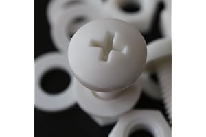 CATERPILLAR RED 20 x Vis à tête cylindrique Polypropylène Blancs (PP) Ecrous et boulons en plastique, M8 x 20mm, Rondelles