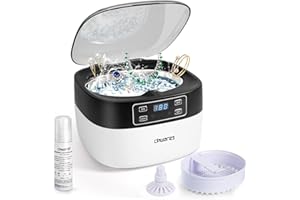 CHWARES Nettoyeur Ultrason Bijoux 750ml, 40kHZ Nettoyeur à Ultrasons avec 5 Réglages de Temps et Dégazage, Nettoyeur a Ultrasons Professionnel avec Solution pour Nettoyage Bijoux, Dentier, CD, Montre