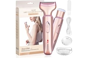 YUSVWKJ Lady Shaver for Women, 2 in 1 Electric Shaver for Face Legs Lip Arms Legs Underarms Bikini, Wet & Dry Waterproof Ladies Razor USB Charging