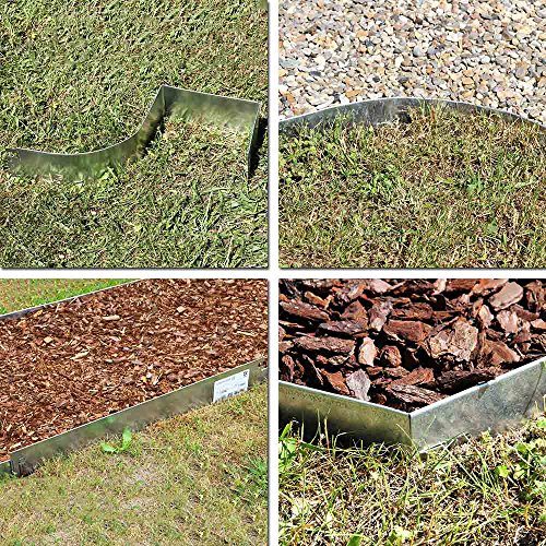 10 Meter NTA Rasenkante Beeteinfassung Beetumrandung schmal 140/1000 Mähkante Metall - 4