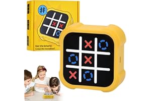 QUIXION Tic Tac Toe Bolt Game, Electronic Tic-Tac Toe Game, Noughts And Crosses Games, Xo Chess Classic Board Games, 3-In-1 Handheld Puzzle Gam-e Console, Portable Travel Game-s Fidgets Toy For Kids Adults