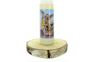 PALAIS DU ROSAIRE Bougie Neuvaine Saint Michel 17,5 cm - Bougie Neuvaine - Culte Chrétien en Cire végétale