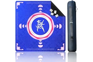 ZIRUU Square Mahjong Mat Table Board Anti-slip Desktop Cushion Card Game Pad for Mahjong Accessories, Retro, Dice Table Cloth, Tile Games Mat in Blue