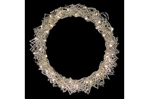 ‎MOJAWO LED Metall Kranz Hängekranz Timer Tischdekoration Deko 40 LED Ø30cm warmweiß Batterie