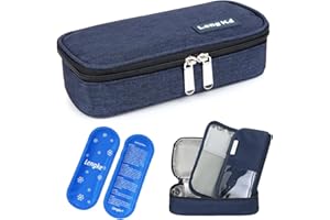 YOUSHARES Trousse Isotherme Insuline - Sac de Voyage Isotherme pour Médicaments pour Stylo à Insuline Diabétique et Stockage de Flacons avec 2 Poches de Gel (Bleu)