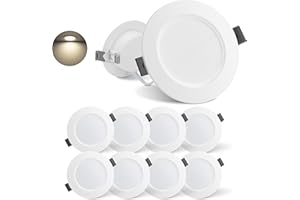 Eande 10 Faretti LED da Incasso per Cartongesso 10W Ø142mm Bianco Naturale 4000K 220V - 230V Slim Luci integrate da Soffitto Interno Spot da Incasso 900LM Equivalenti a 90W Foro incasso 115mm - 130mm