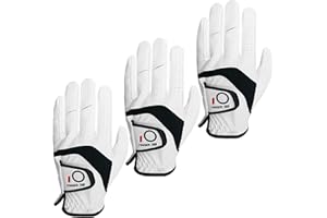 AXKAL Gants De Golf Homme 3 Pack Cuir Main Gauche Droite Weather Grip Doux Respirant Flexible pour Les Golfeurs Taille