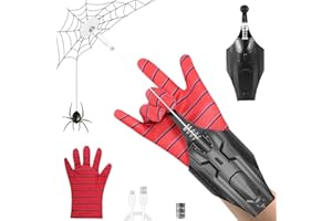 NEOVSUNY Spider Web Shooter, rękawiczki do cosplay, wyrzutnia na nadgarstek 2,5 m, zestaw zabawek, rękawice z wyrzutnią dla dzieci, elektryczne automatyczne zwijanie kabli, 2,0 nowo ulepszona