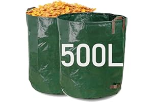 Zanmuk Garden Waste Bags with Handles - 500L X 2 Garden Waste Bags Heavy Duty Large Garden Sacks Reusable for Collecting Garden Waste, Plant waste grass and Leaves