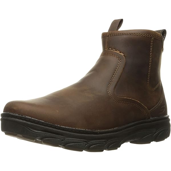 Myallfeet Men's Leather Chukka Boots - Side Zipper, Flat Rubber Sole, Non-Slip, Dress Casual Boots For Work & Business - View #6