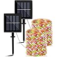 Catena Luminosa Esterno Solare,50m 460 LED Luci Solari Esterno (Grande pannello solare)8 Modalità Impermeabili lucine da Este