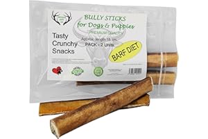 ARTISAN GIFT CO Naturalne przekąski dla psów – 100% pyszne suszone mięso, odpowiednie do diety Barf (60 g, nerwy byka 15 cm)