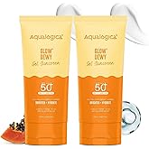 Aqualogica Glow+ Dewy Gel Sunscreen - 80 g x 2 | SPF 50+ PA++++ | In-Vivo Tested | New-age Filters | 12-Hour* Sun Protection