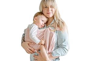 Shabany® - Ring Sling Tragetuch - 100% Bio Baumwolle - Babybauchtrage für Neugeborene Kleinkinder bis 15 KG - inkl. Baby Wrap Carrier Anleitung - rosa (cuddles)