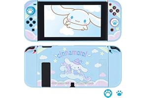 DLseego Funda Protectora para Switch, Funda Acoplable de TPU Mate Funda Resistente a los Golpes con 2 Tapas Suaves de Silicona para la Consola Switch y Joy-con - Azul