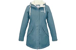 Regenliebe Damen Regenmantel wasserdicht Friesennerz mit Teddyfleece gefüttert