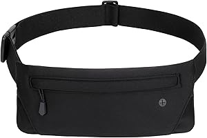 WHIPPY Running Belt for Phone Bag Running Gifts for Women Fanny Pack for Men Elastic Runners Money Belt Phone Holder Hiking Waist Pack, Black