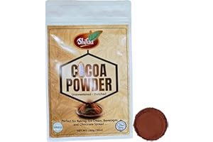 Shifaa Cocoa Powder Unsweetened Alkalized - Reddish Brown:10-12% | Rich in Antioxidants, High Fibre & Protein | No Sugar Added | Vegan, Non-GMO | Halal & Kosher | For Baking, Drinks, Desserts – 280g
