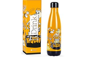 IDRINK I-Drink Botella Térmica Doble Pared 350/500/750/1.000 ML, Decorada (500 ML, Travel Doodle)
