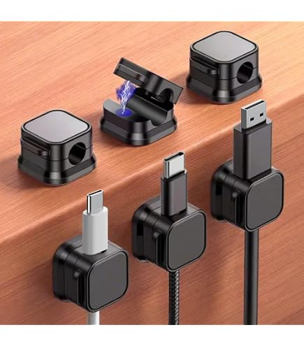 Fermacavi Magnetici - 6 Pezzi Bianchi Per Organizzare Cavi USB E Di Ricarica