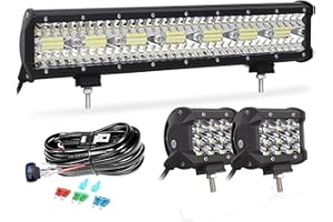 Willpower 20 Zoll 420W Led Arbeitsscheinwerfer Bar Mit 2PCS 60W Led Balken und Kabelbaum für SUV Offroad ATV UTV 4x4