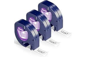 Wonfoucs Ruban Compatible pour Dymo LetraTag Transparent 12mm x 4m, pour Recharge Dymo LetraTag Ruban Plastica S0721530, pour Dymo LetraTag Etiqueteuse LT-100H LT-100T LT-110T Plus XR XM 2000