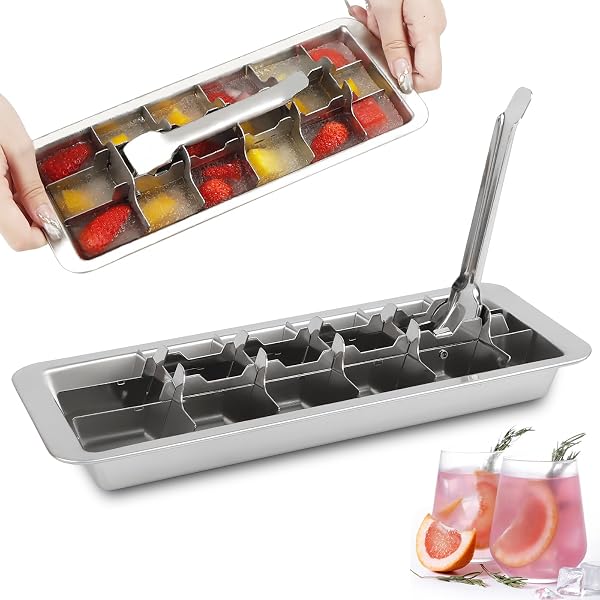 Buy Easy Removal Metal Ice Trays with Handle - Stainless Steel Ice