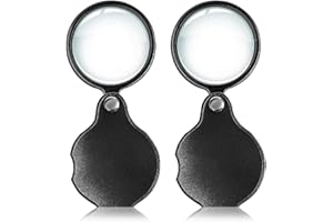 CUHZA 2 Pezzi Lente d'ingrandimento portatile, Lente Ingrandimento Tascabile 15x Lente di Lettura, Lente d'ingrandimento pieghevole, Lente d'ingrandimento portatile per Libri Lettura di Giornali