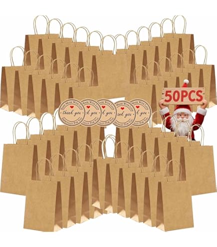 30Pcs Sac Papier Cadeau Avec Multicolores Poignées, 23x16x8cm Pochette